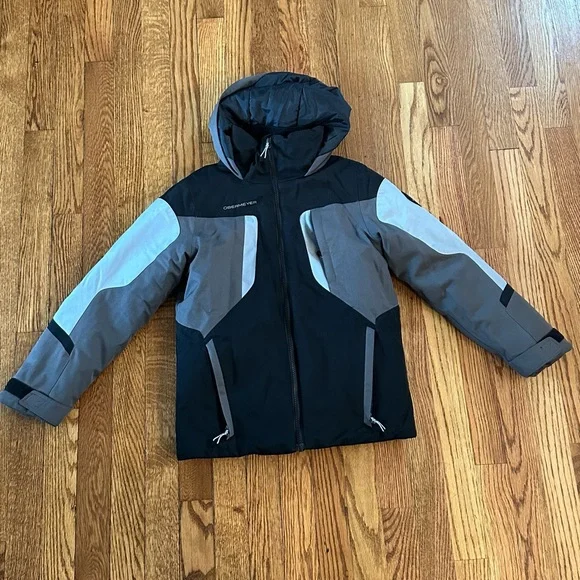 Obermeyer Kids Puffer Jacket in Black and Gray - Picture 1 of 5